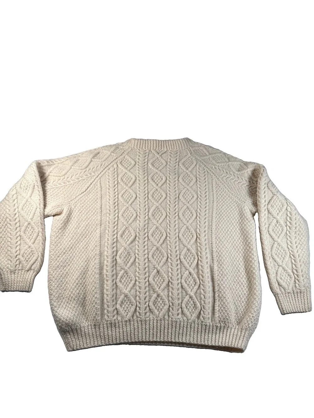 VTG Padraic O'Maille Sweater Mens Large Traditional Cream Hand Knit Ireland XXL